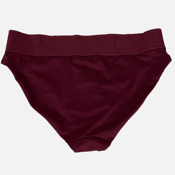 H&M Swim Wear Bottoms Size 6 NWT Maroon High Rise Summer Beach Swimsuit - Picture 2 of 6